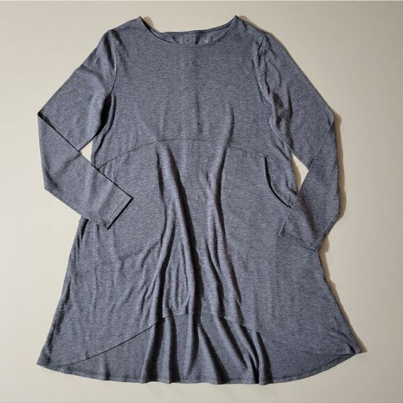Chico's Gray Roundneck High Low Hem Tunic - Picture 1 of 14